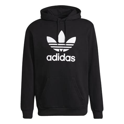 adidas off court trefoil hoodie schwarz weiß|Adidas trefoil sweatshirt.